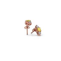 Image of Earrings Amie 585 rose gold yellow sapphire 4 mm