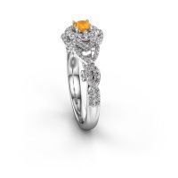 Afbeelding van Verlovingsring Cathryn<br/>585 witgoud<br/>Citrien 4 mm
