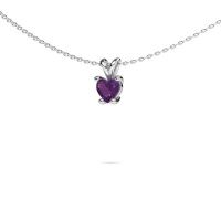 Image of Necklace Sam Heart 585 white gold amethyst 5 mm