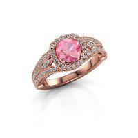 Image of Engagement ring Darla 585 rose gold pink sapphire 6.5 mm