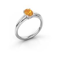 Bild von Verlobungsring haley ovl 1<br/>950 Platin<br/>Citrin 7x5 mm