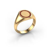 Image of Men's ring floris oval 2<br/>585 gold<br/>Ruby 1.2 mm