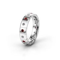 Image of Weddings ring WH2055L15DP<br/>585 white gold ±5x2.4 mm<br/>Garnet