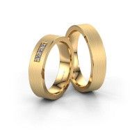 Image of Wedding rings set WH0110LM15BM ±5x2 mm 14 Carat gold diamond 0.045 crt