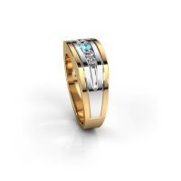 Image de Bague pour homme Huub<br/>585 or jaune<br/>Topaze bleue 3.7 mm