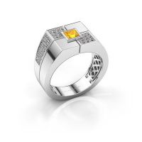 Afbeelding van Heren ring Rogier<br/>950 platina<br/>Citrien 4 mm
