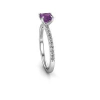 Image of Engagement Ring Crystal Cus 2<br/>585 white gold<br/>Amethyst 5 mm