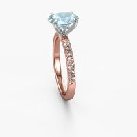 Image of Engagement Ring Crystal Ovl 2<br/>585 rose gold<br/>Aquamarine 9x7 mm