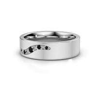 Image of Wedding ring WH2053L16BP<br/>585 white gold ±6x2 mm<br/>Black diamond