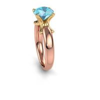 Afbeelding van Ring Jodie<br/>585 rosé goud<br/>Blauw topaas 8 mm