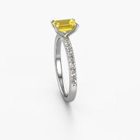 Image of Engagement Ring Crystal Eme 2<br/>950 platinum<br/>Yellow sapphire 6.5x4.5 mm