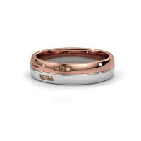 Afbeelding van Trouwring WH0206L25APM 585 rosé goud bruine diamant ±5x1.7 mm