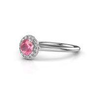 Image of Engagement ring seline rnd 1<br/>950 platinum<br/>Pink sapphire 5 mm