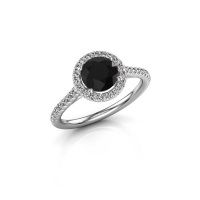 Image of Engagement ring seline rnd 2<br/>950 platinum<br/>black diamond 1.64 crt
