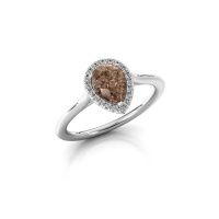 Afbeelding van Verlovingsring Seline Per 1<br/>585 witgoud<br/>Bruine diamant 0.75 crt