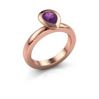 Image of Stacking ring Trudy Pear 585 rose gold amethyst 7x5 mm