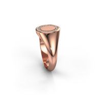 Image of Signet ring rosy oval 1<br/>585 rose gold<br/>Diamond 0.143 crt