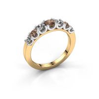 Afbeelding van Ring selina 3<br/>585 goud<br/>Bruine diamant 0.86 crt