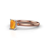 Afbeelding van Verlovingsring Crystal EME 1 585 rosé goud citrien 6x4 mm