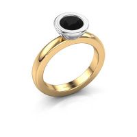 Afbeelding van Stapelring Eloise Round 585 goud zwarte diamant 0.96 crt