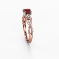 Image of Engagement Ring Marilou Cus<br/>585 rose gold<br/>Ruby 5 mm