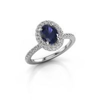 Image of Engagement ring Talitha OVL 585 white gold sapphire 7x5 mm