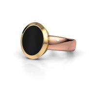Afbeelding van Zegelring Oscar 3<br/>585 rosé goud<br/>Onyx 12x10 mm