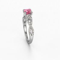 Image of Engagement Ring Marilou Cus<br/>585 white gold<br/>Pink sapphire 5 mm