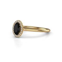 Image of Engagement ring seline ovl 1<br/>585 gold<br/>Black diamond 0.69 crt
