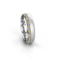 Image of Wedding ring WH0303L36BMP<br/>585 white gold ±6x2 mm<br/>Yellow sapphire