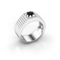 Image of Pinky ring Elias 585 white gold black diamond 0.60 crt