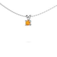 Image of Necklace Sam round 585 white gold citrin 4.2 mm