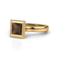 Image of Stacking ring Trudy Square 585 gold smokey quartz 6 mm