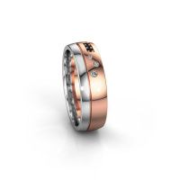 Image of Wedding ring WH0310L26AP<br/>585 rose gold ±6x1.7 mm<br/>Black diamond