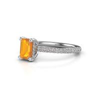 Image of Engagement ring saskia eme 2<br/>585 white gold<br/>Citrin 6.5x4.5 mm