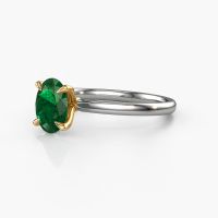Image of Engagement Ring Crystal Ovl 1<br/>585 white gold<br/>Emerald 8x6 mm