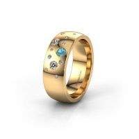 Image of Wedding ring WH0141L26BP<br/>585 gold ±7x2 mm<br/>Blue topaz