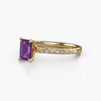 Image of Engagement Ring Crystal Eme 2<br/>585 gold<br/>Amethyst 6.5x4.5 mm