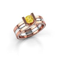 Image de Bague de fiançailles kenisha<br/>585 or rose<br/>Saphir jaune 5 mm
