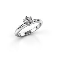 Image de Bague de fiançailles Tiffy 1<br/>585 or blanc<br/>Diamant synthétique 0.50 crt