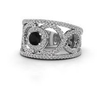 Afbeelding van Ring Regina<br/>585 witgoud<br/>Zwarte diamant 1.31 crt