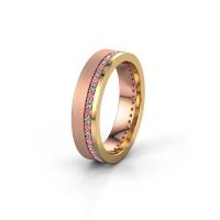 Image of Wedding ring WH0303L15BPM<br/>585 rose gold ±5x2 mm<br/>Pink sapphire 1.3 mm