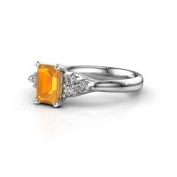 Afbeelding van Verlovingsring Monika EME<br/>950 platina<br/>Citrien 7x5 mm
