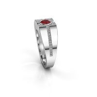Afbeelding van Herenring Thijmen<br/>950 platina<br/>Robijn 5 mm