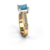 Afbeelding van Verlovings ring Feline<br/>585 goud<br/>Blauw topaas 6.5 mm
