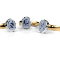 Afbeelding van Zegelring Oscar 2<br/>585 goud<br/>Licht blauwe lagensteen 11x9 mm