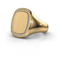 Image of Men's ring floris cushion 4<br/>585 gold<br/>diamond 0.278 crt