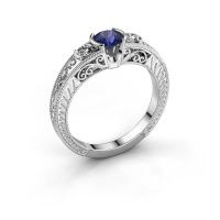 Afbeelding van Promise ring Tasia<br/>585 witgoud<br/>Saffier 5 mm