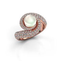 Image de Bague Klasina<br/>585 or rose<br/>Perle blanche 7 mm