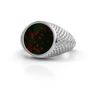 Image of Signet ring Zachary 2 925 silver bloodstone 12 mm